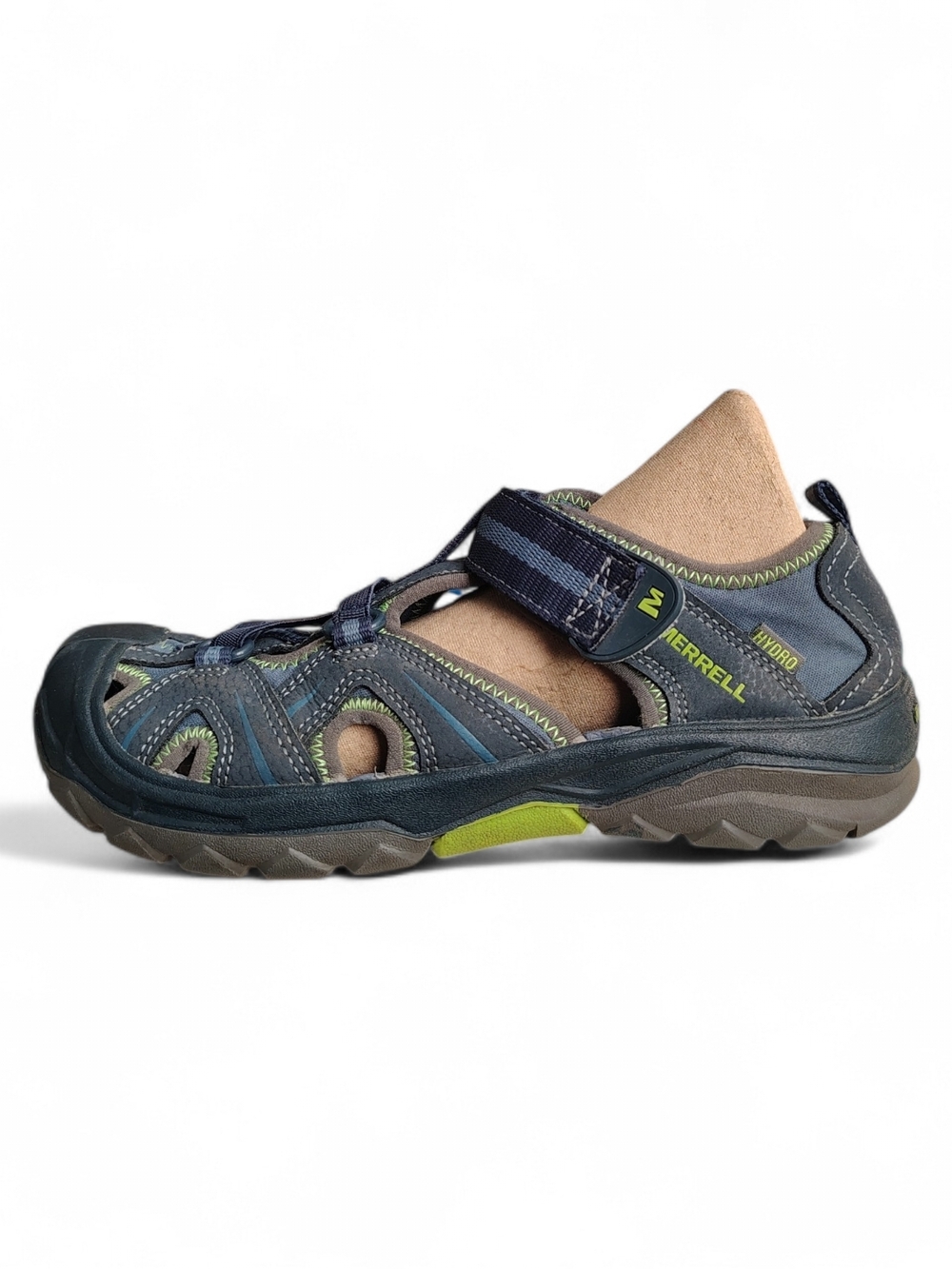 Merrell Hydro Hiker Sandal Boy's Size 4 Blue Green Fisherman Outdoor Waterproof
